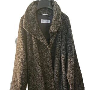 Max Mara Women's Size 12 Gray Alpaca, Wool Button Front Swing Coat Italy